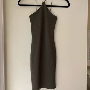 Olive green boohoo dress petite size 2 NWT